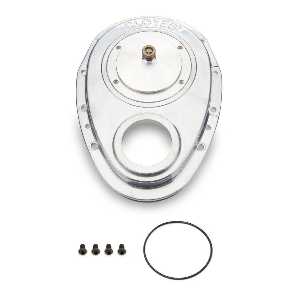 Aluminum Timing Cover - SBC Rocket Block. Picture 1
