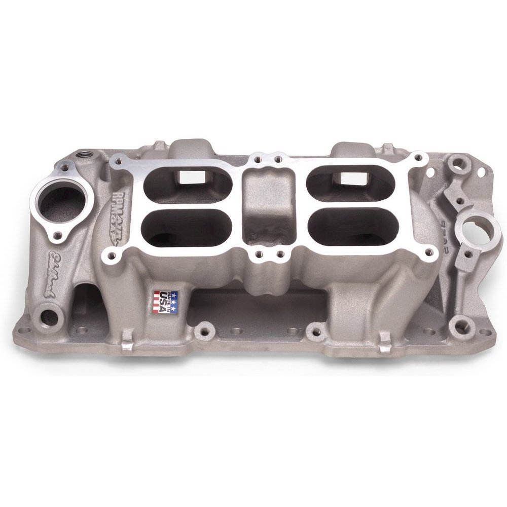 SBC Dual Quad Air Gap Intake Manifold. Picture 1