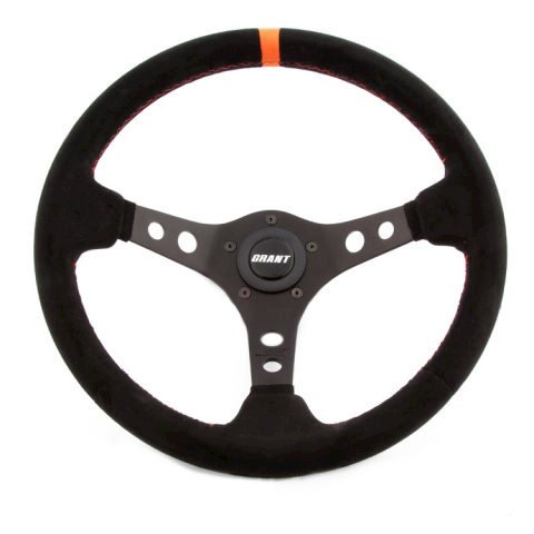 Suede Racing Steering Wheel w/Center Marker. Picture 1