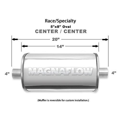 Stainless Race Muffler 4in In/Out. Picture 1