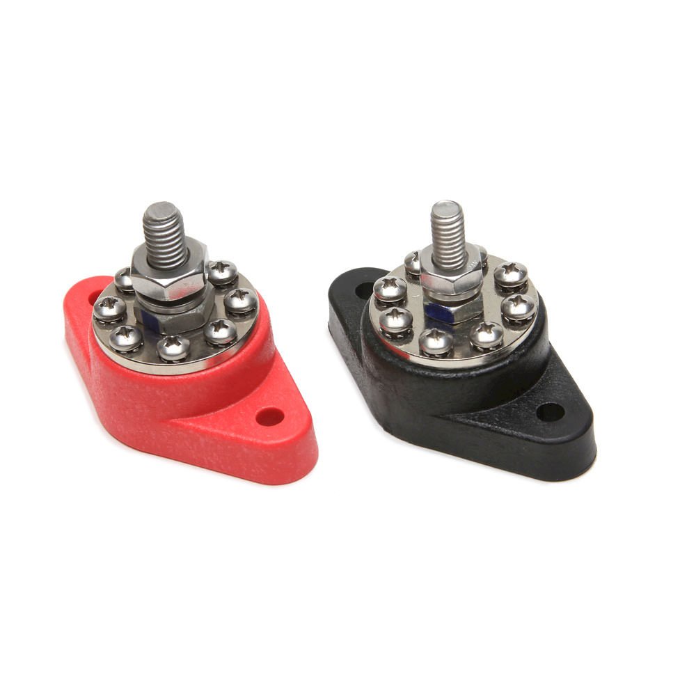 8-Point Distribution Blocks (Red/Blk) 1 Each. Picture 1