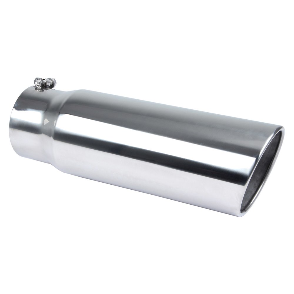 Exhaust Tip 5in x 6in 18in L Polished Bolt-on. Picture 1
