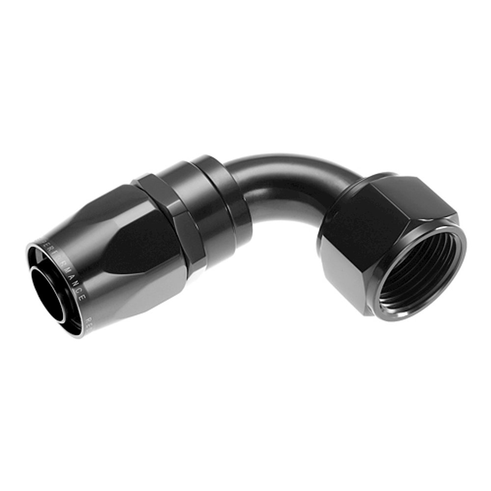 4AN Swivel Hose Ends Black 90. Picture 1