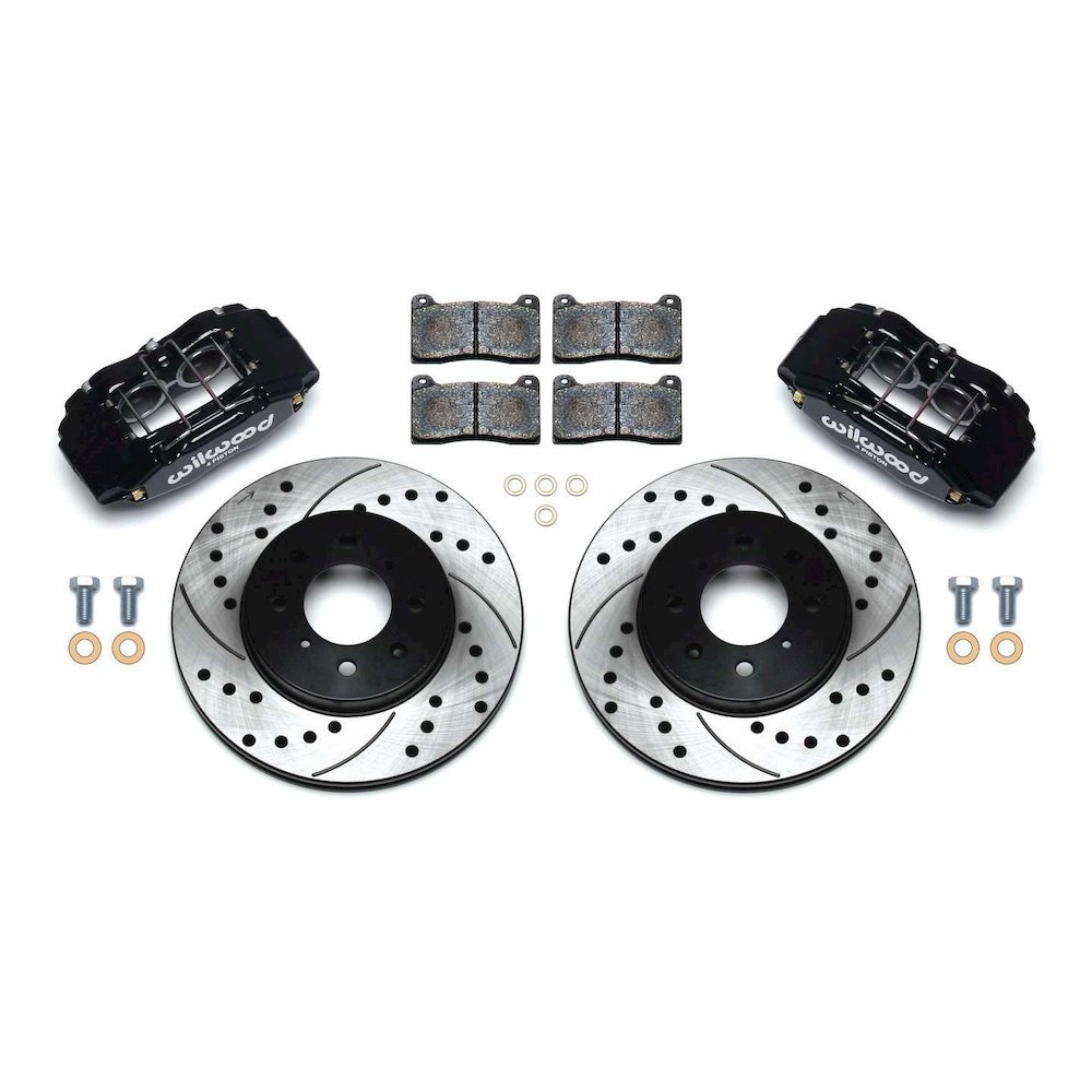 Brake Kit Front Honda/Acura Blk Drilled. Picture 1