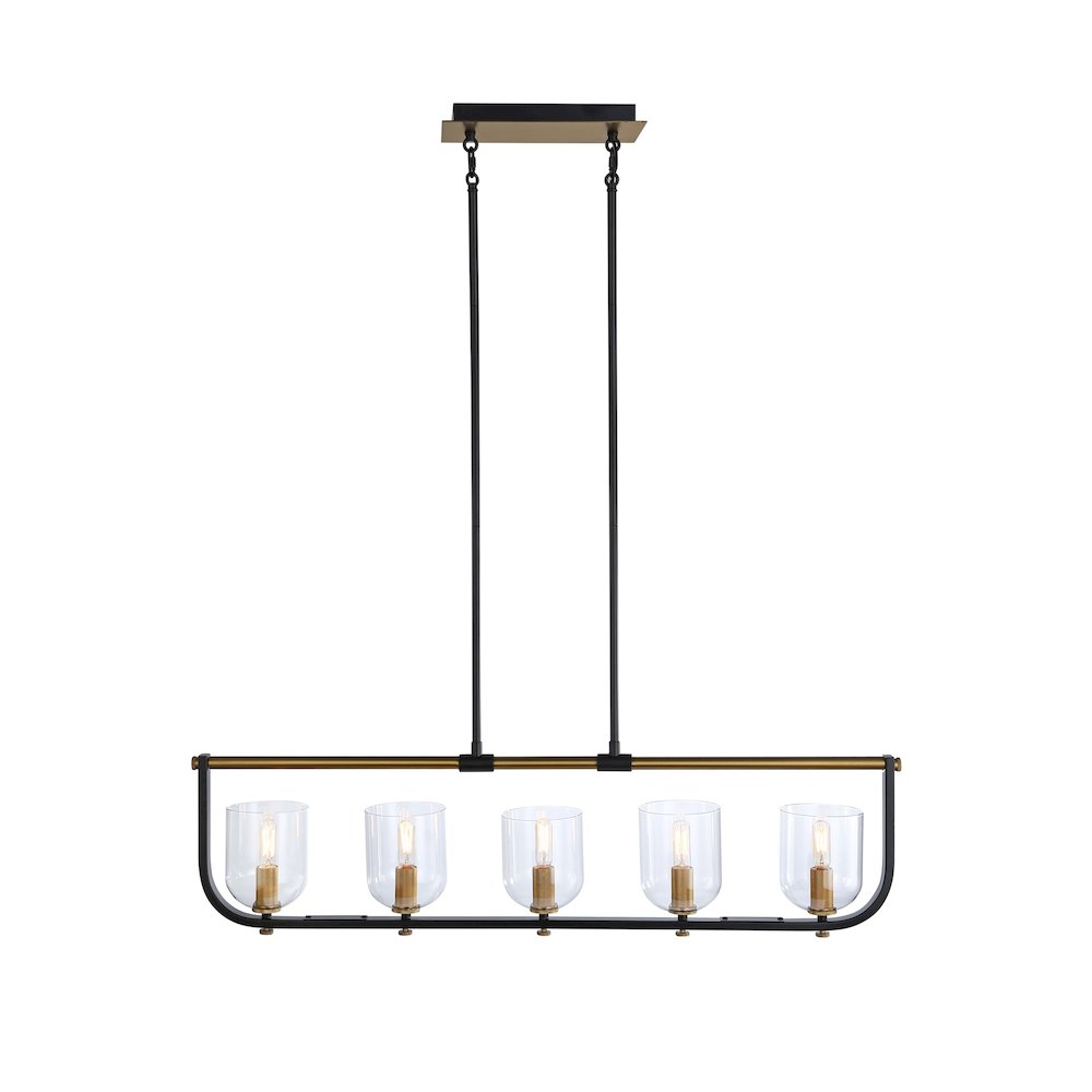 Cheshire Collection 5Light Island Light, Black & Brass. Picture 3