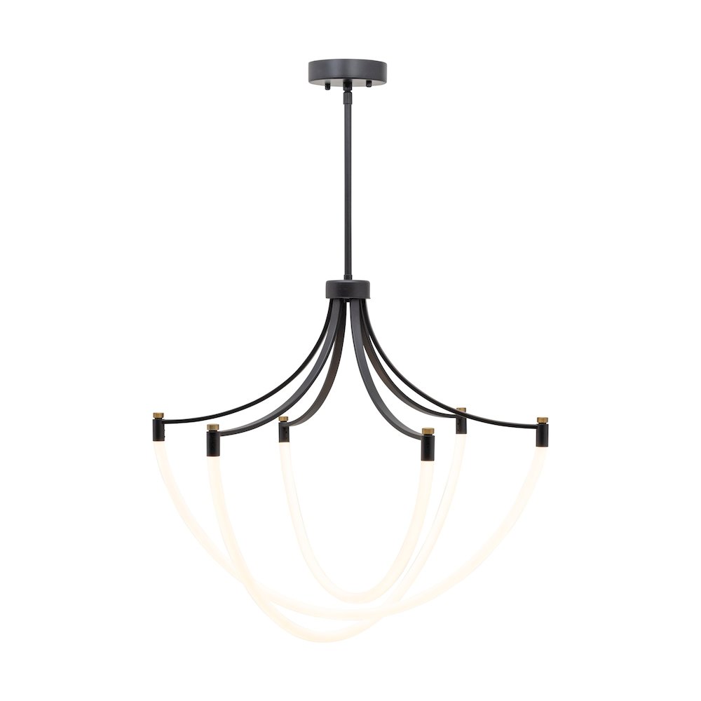 Cascata Collection 3Light Chandelier Black and Brushed Brass. Picture 2