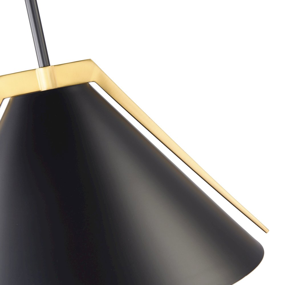 Baltic Collection 1Light Pendant Black and Brushed Brass. Picture 5