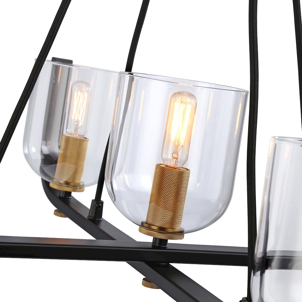 Cheshire Collection 5Light Chandelier, Black & Brass. Picture 3