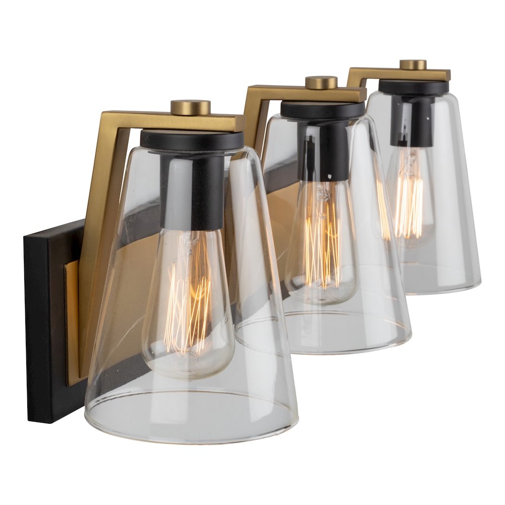 Treviso Collection 1Light Sconce, Black & Brass. Picture 3