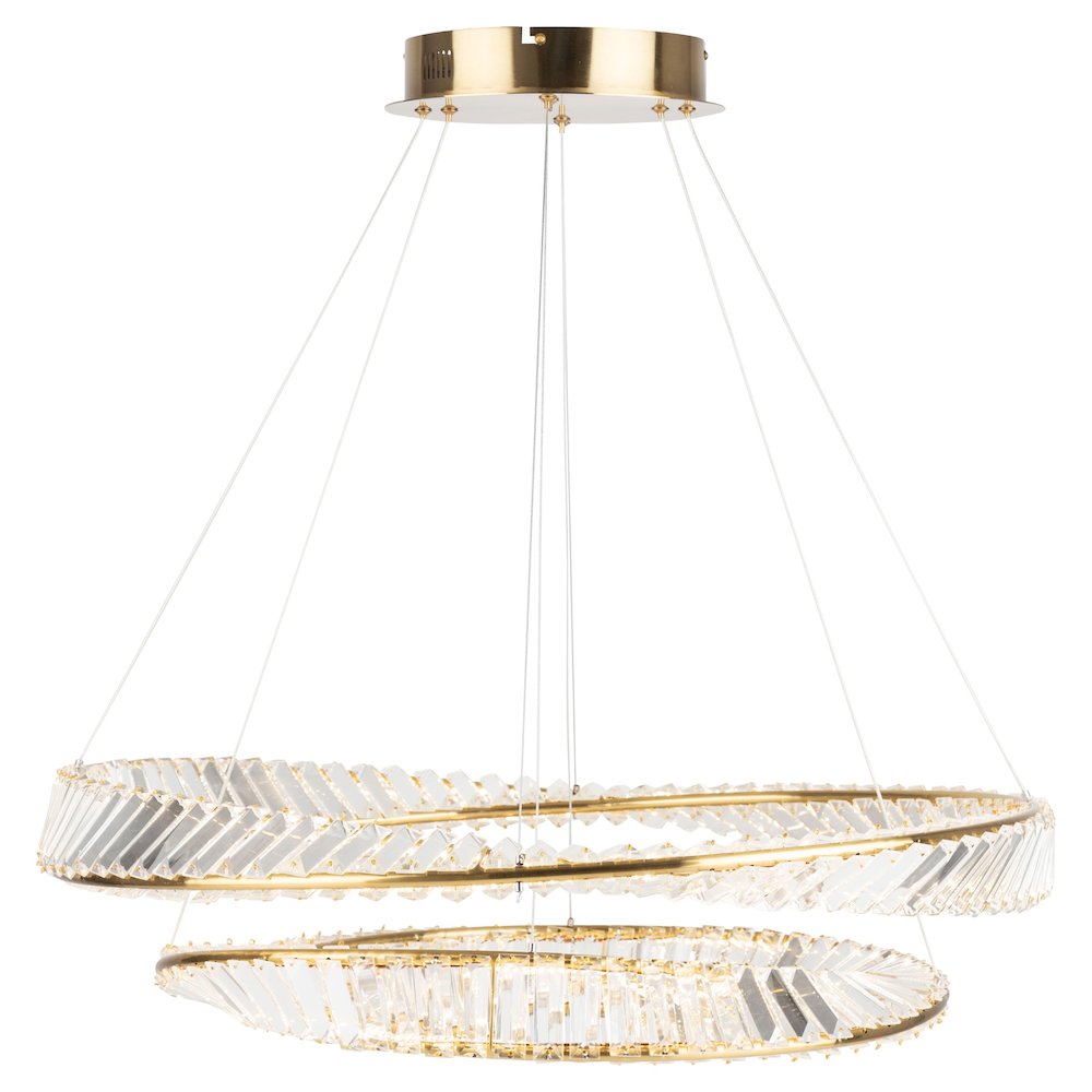 Stella 65W LED Chandelier Brushed Brass. Picture 5