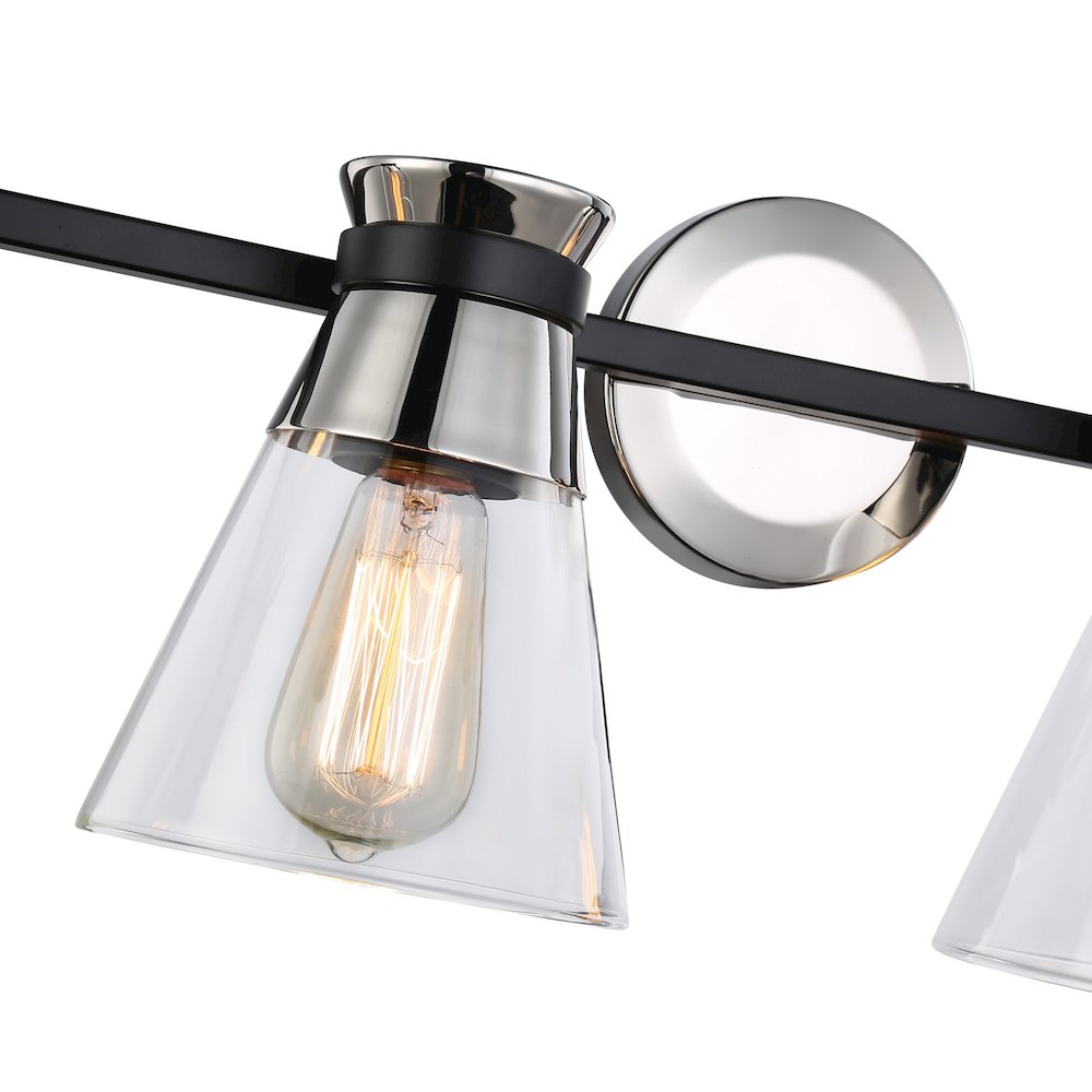 Kanata Collection 4Light Vanity Light, Black & Brushed Nickel. Picture 5