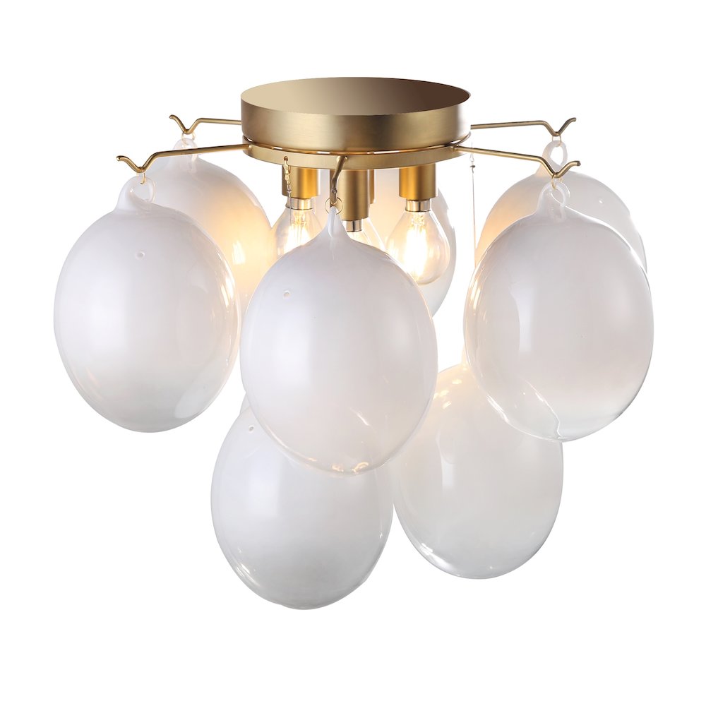 Globo Collection 4Light SemiFlush Mount Brass. Picture 3