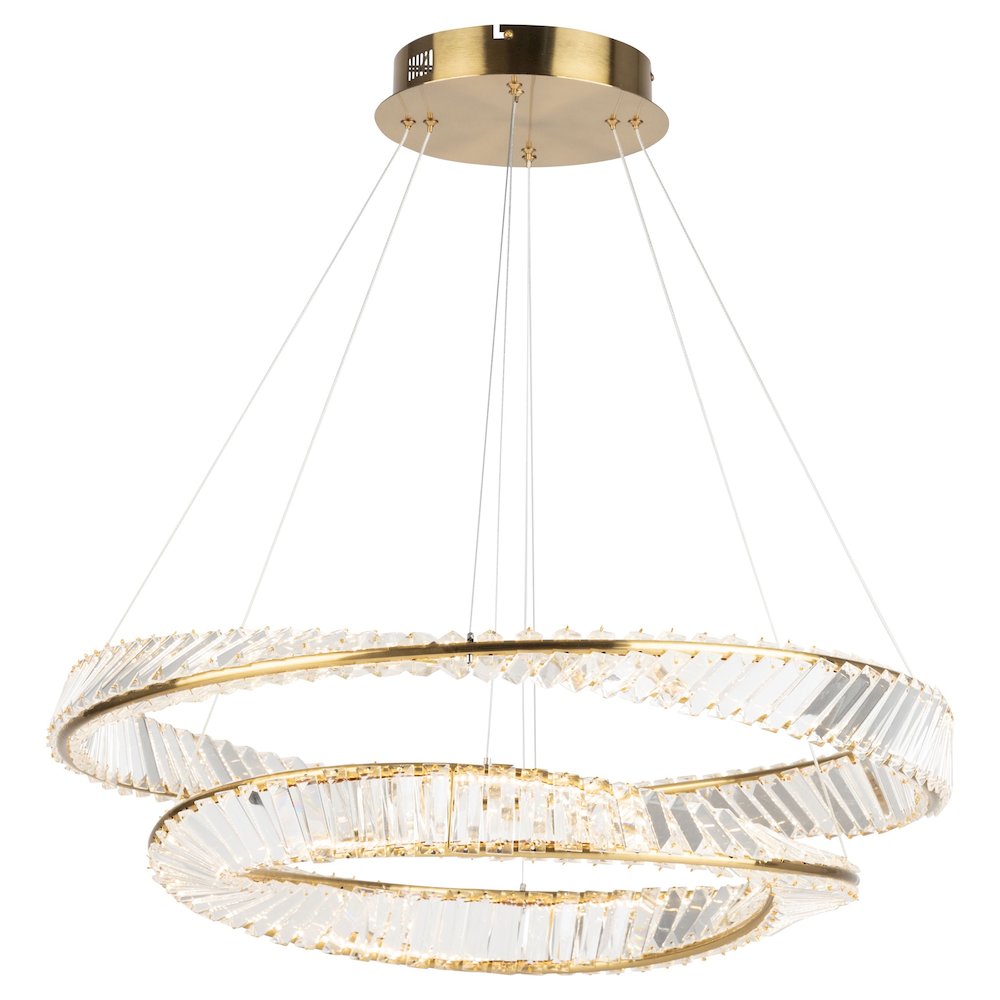 Stella 65W LED Chandelier Brushed Brass. Picture 2