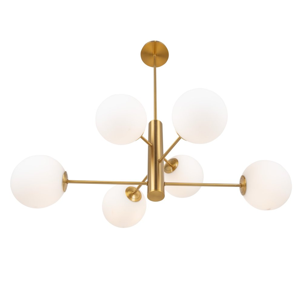 Aurelia Collection 6Light 31" Chandelier Brass. Picture 2