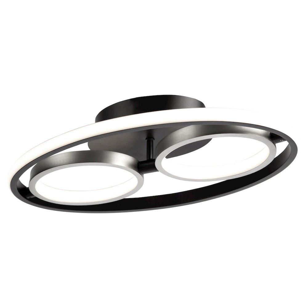 Gemini 18W LED Flush Mount Black and Nickel. Picture 1