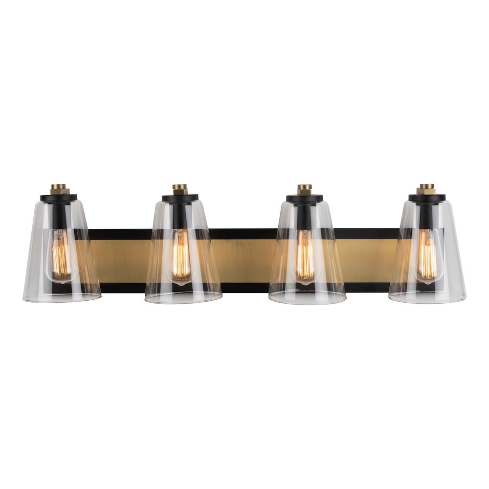 Treviso Collection 3Light Vanity Light, Black & Brass. Picture 2