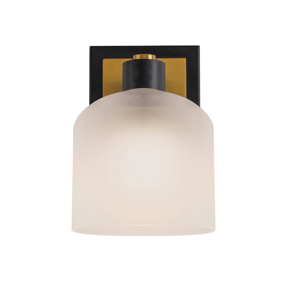 Lyndon Collection 1Light Bathroom Sconce Black and Brushed Brass. Picture 5