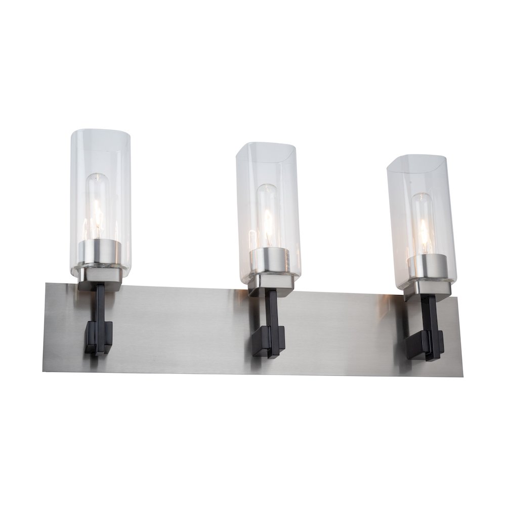 Arlington Collection 3Light Bathroom Vanity Fixture Satin Nickel. Picture 1
