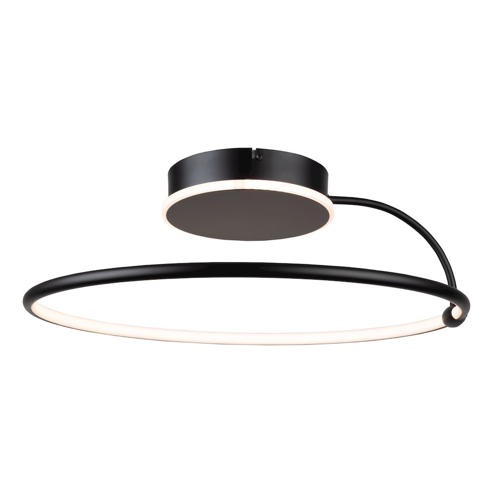 Halo Collection Integrated LED SemiFlush Mount, Black. Picture 1