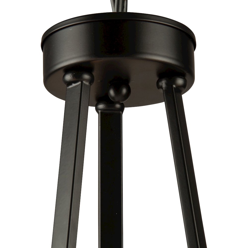 Coco 3 Light Chandelier Black and Gold. Picture 6