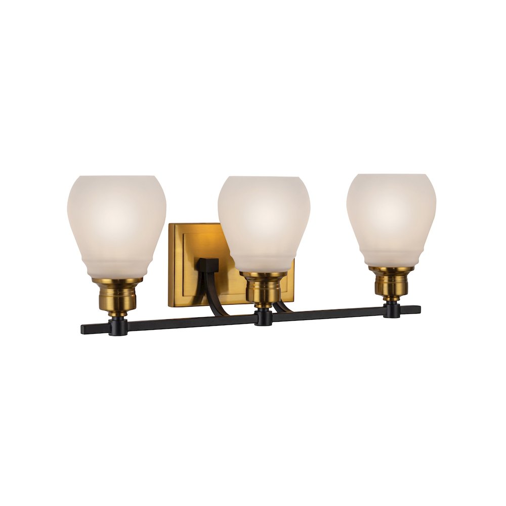 Nelson Collection 3Light Bathroom Brass & Black. Picture 3