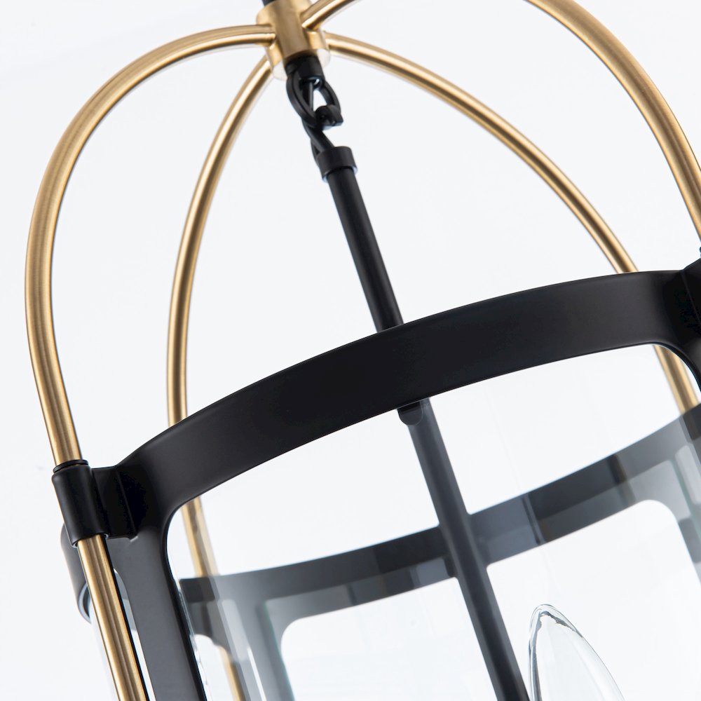 Bonita Collection 4Light 13" Pendant Black and Brushed Brass. Picture 4