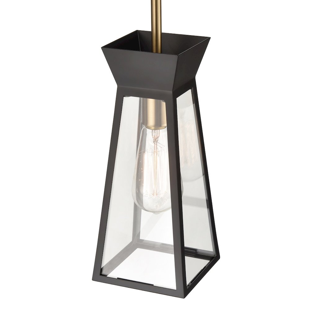 Lucian Single Pendant Black and Brushed Brass. Picture 5