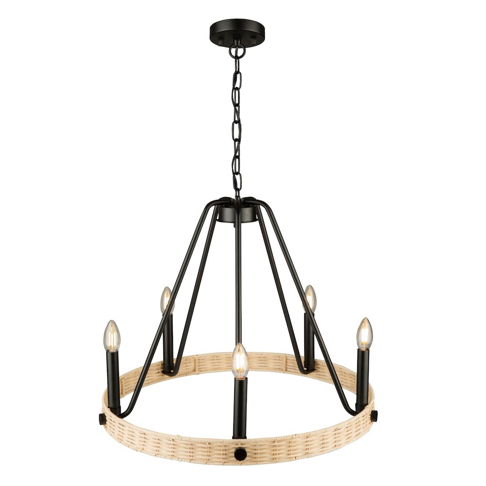 Perris 5 Light Chandelier Black. Picture 4
