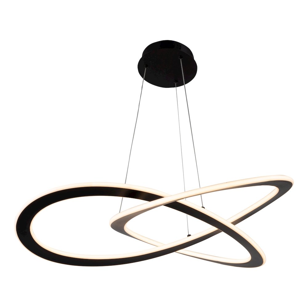 Wave Collection Integrated LED Chandelier, Black. Picture 2