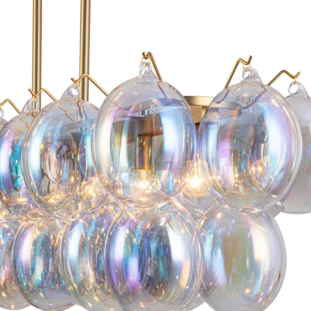 Globo Collection 8Light Island/Pool Table Iridescent and Brass. Picture 4