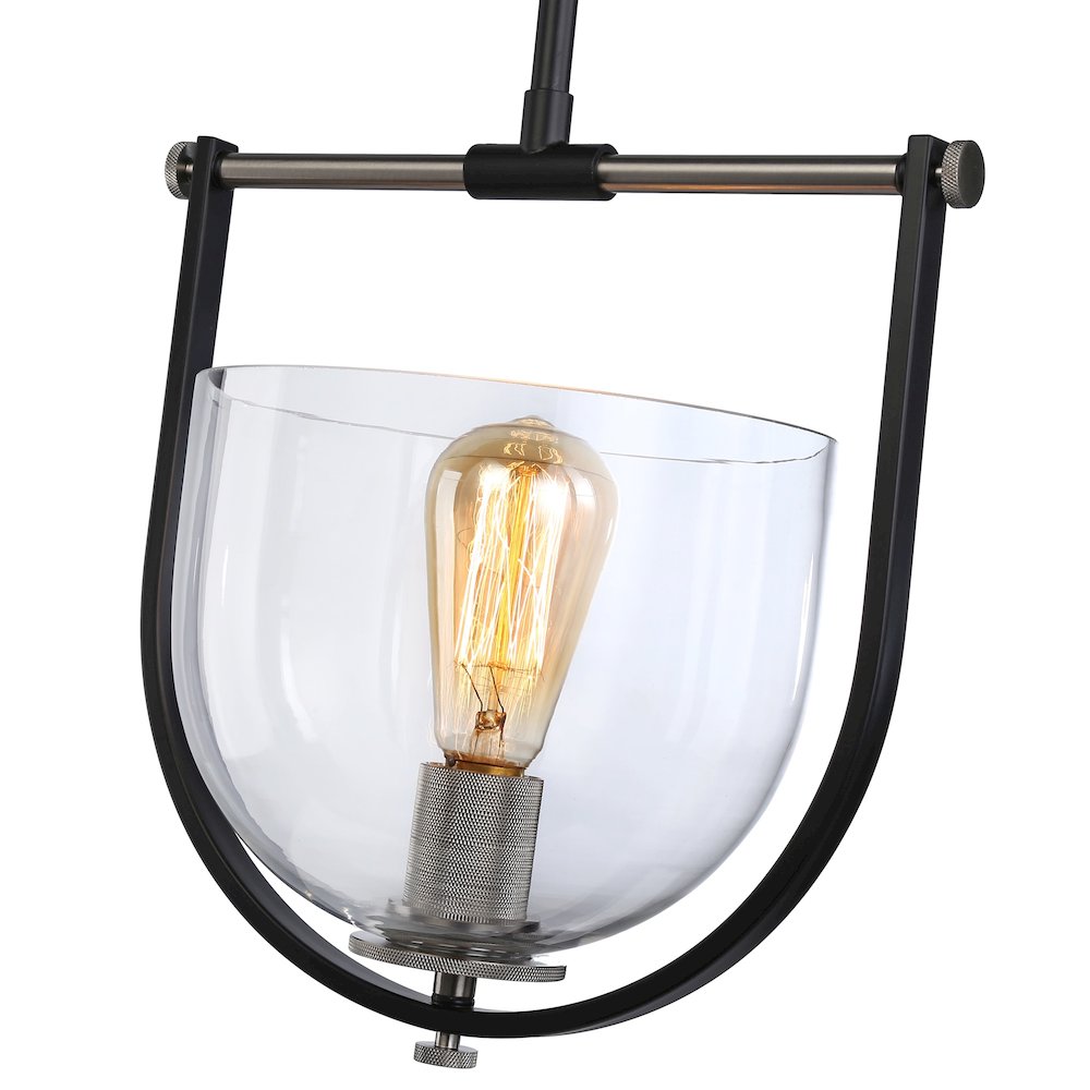 Cheshire Collection 1Light Pendant, Black & Nickel. Picture 4