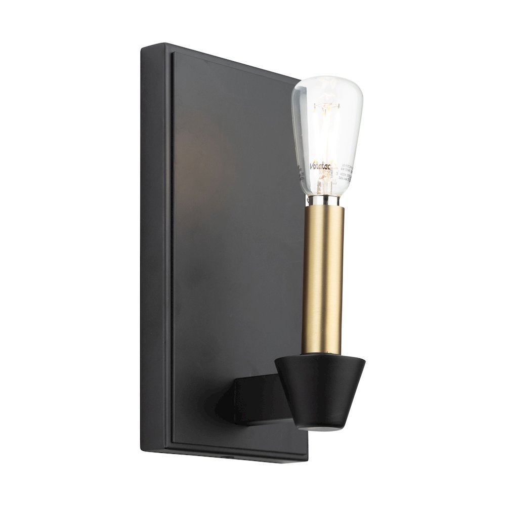 Notting Hill Collection 1Light Sconce Black and Brushed Brass. Picture 1
