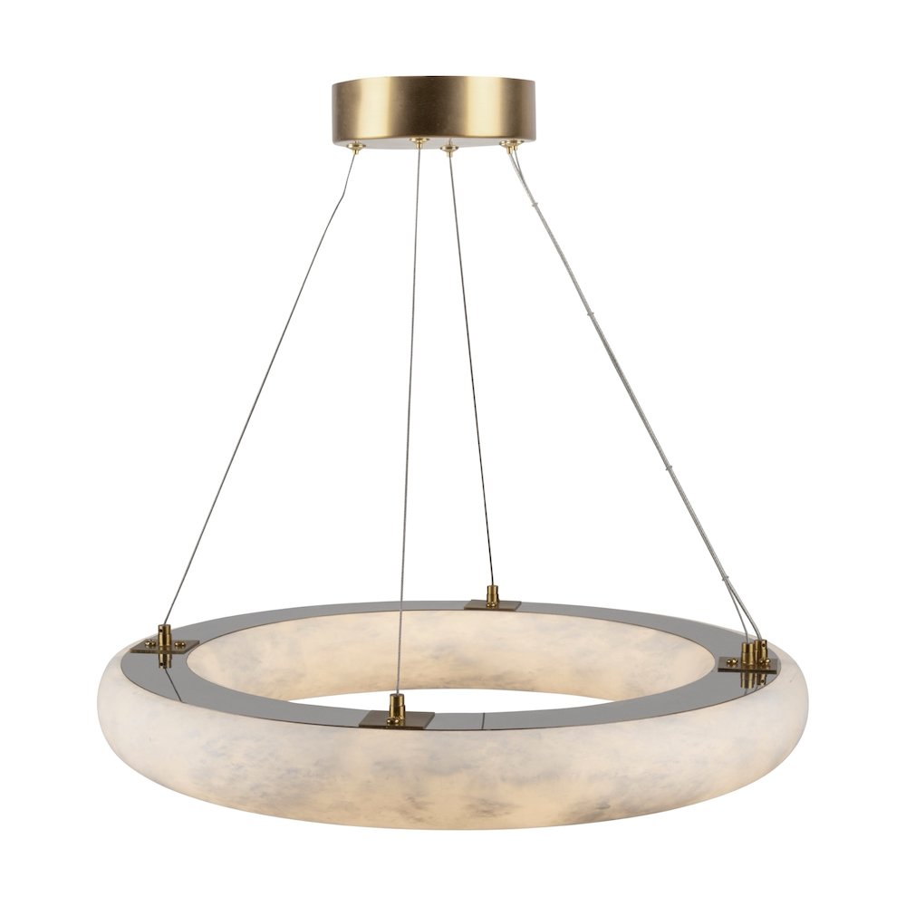 Camila Collection 1Light 19" Chandelier Brushed Brass. Picture 4