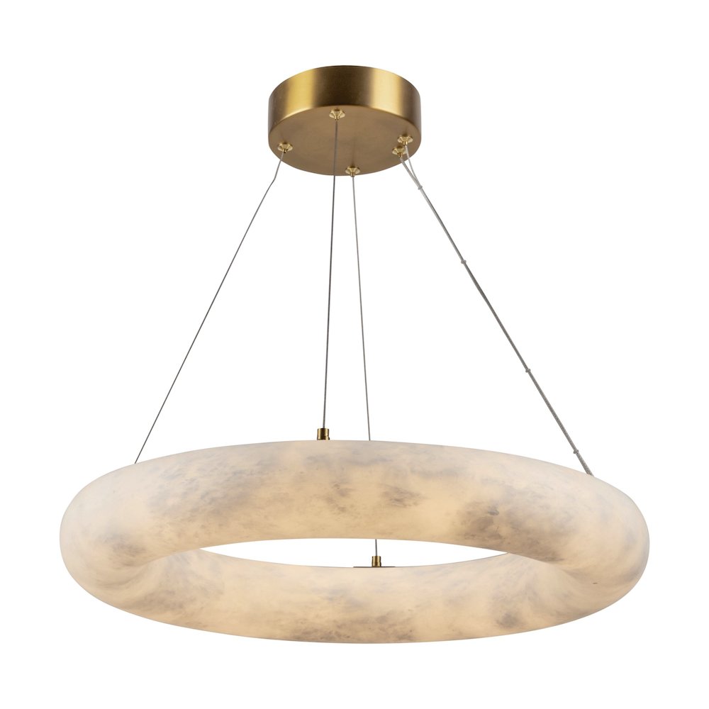 Camila Collection 1Light 19" Chandelier Brushed Brass. Picture 1