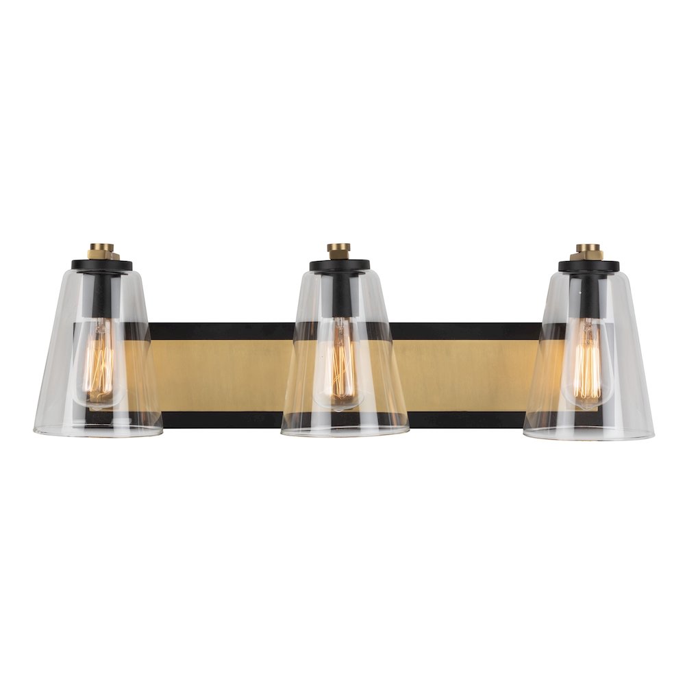 Treviso Collection 1Light Sconce, Black & Brass. Picture 1