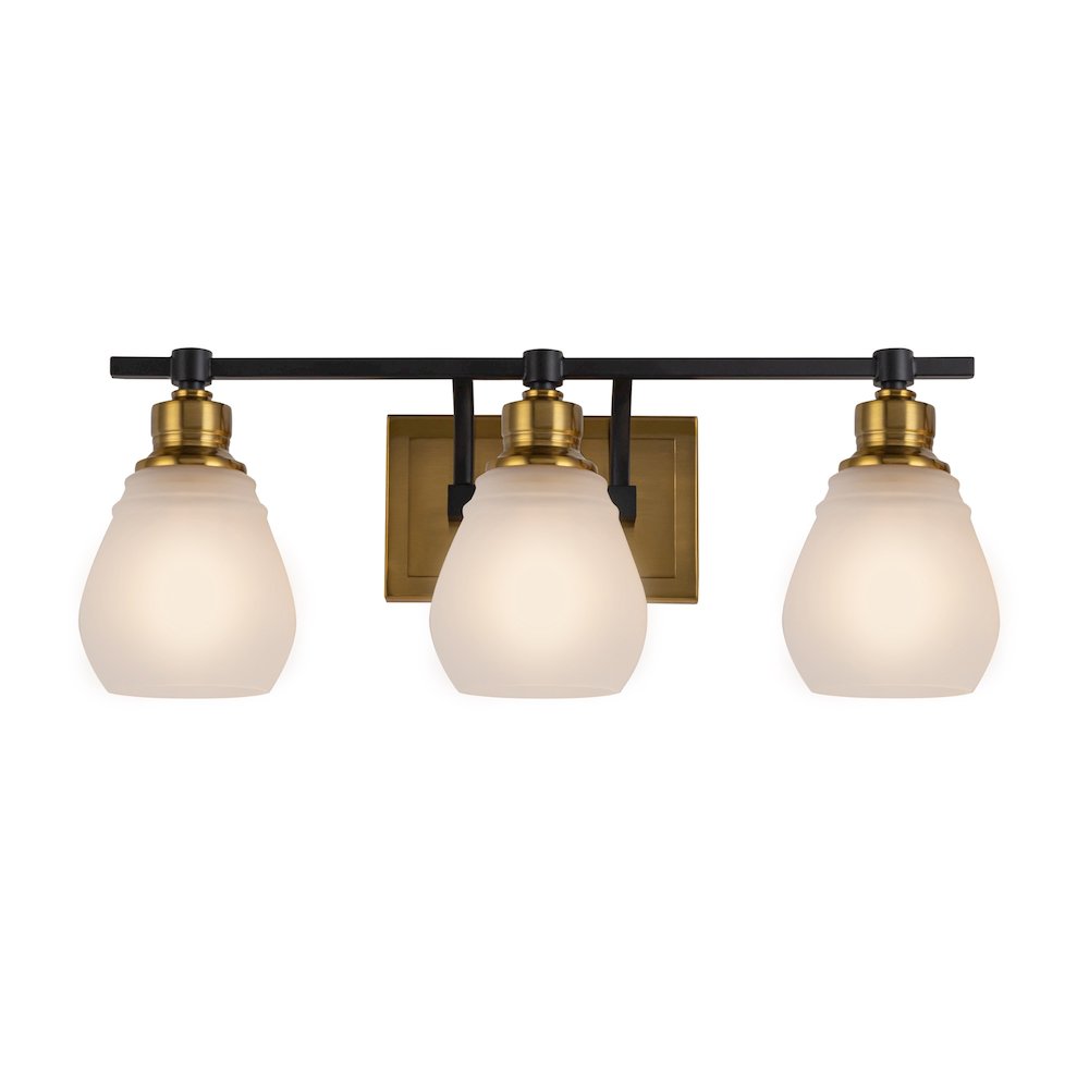 Nelson Collection 3Light Bathroom Brass & Black. Picture 1