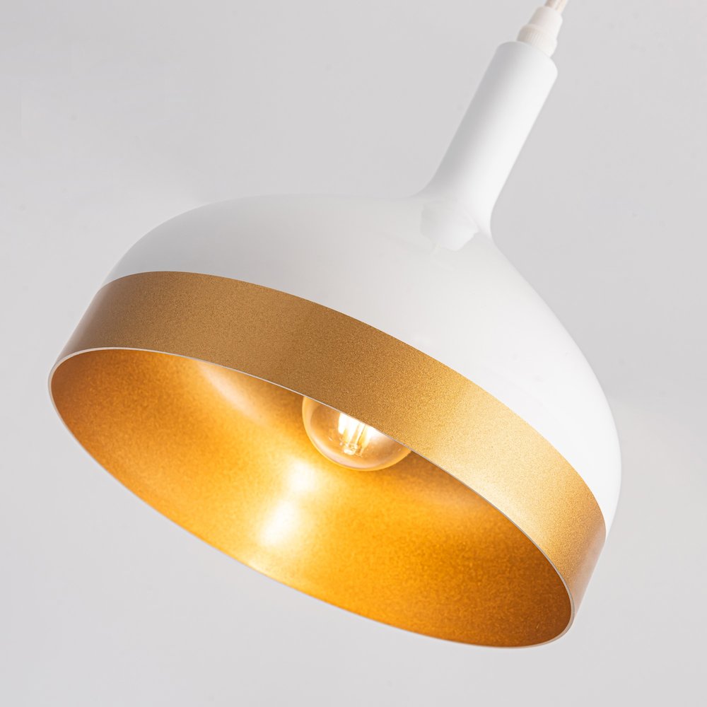 Dash Collection 1Light Pendant, White & Gold. Picture 4