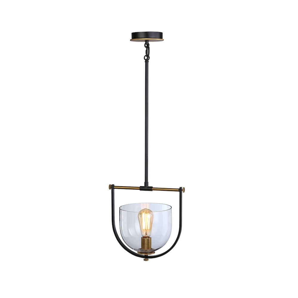 Cheshire Collection 1Light Pendant, Black & Brass. Picture 2