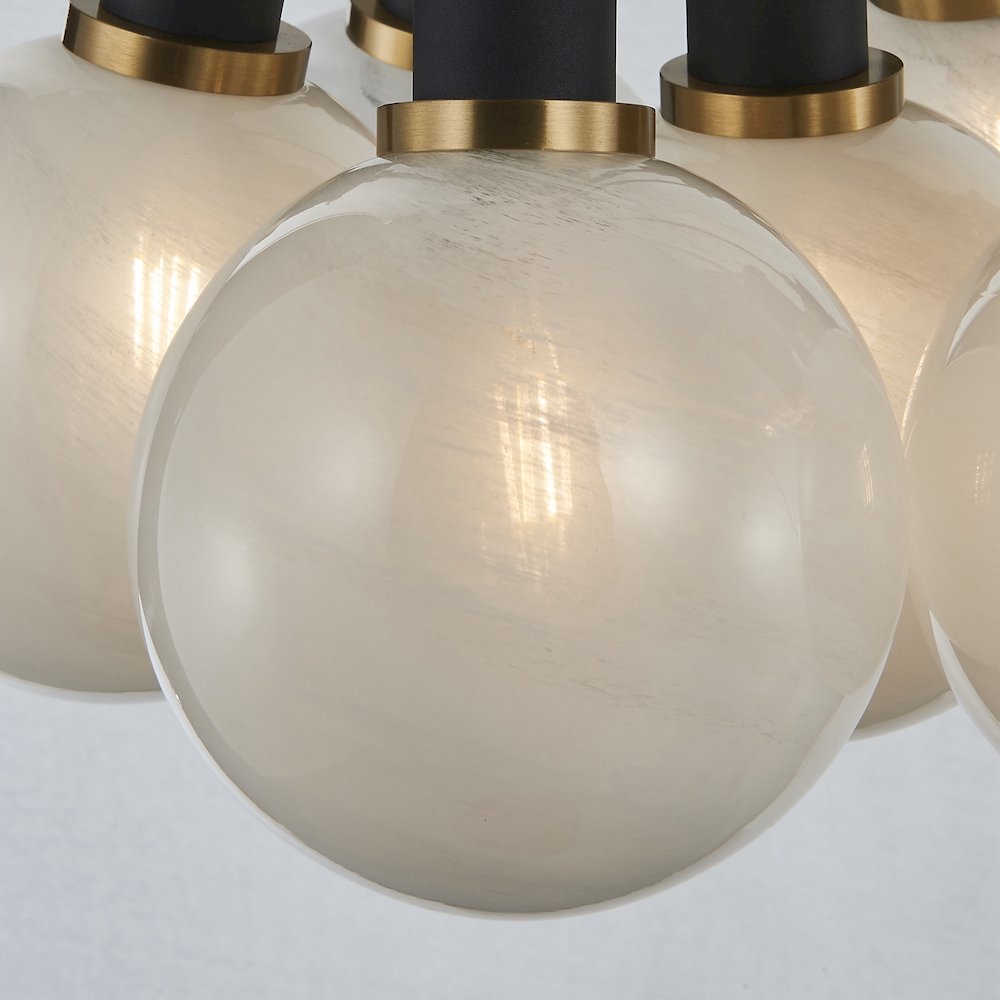 Gem Collection 7Light Pendant Black and Brushed Brass. Picture 4