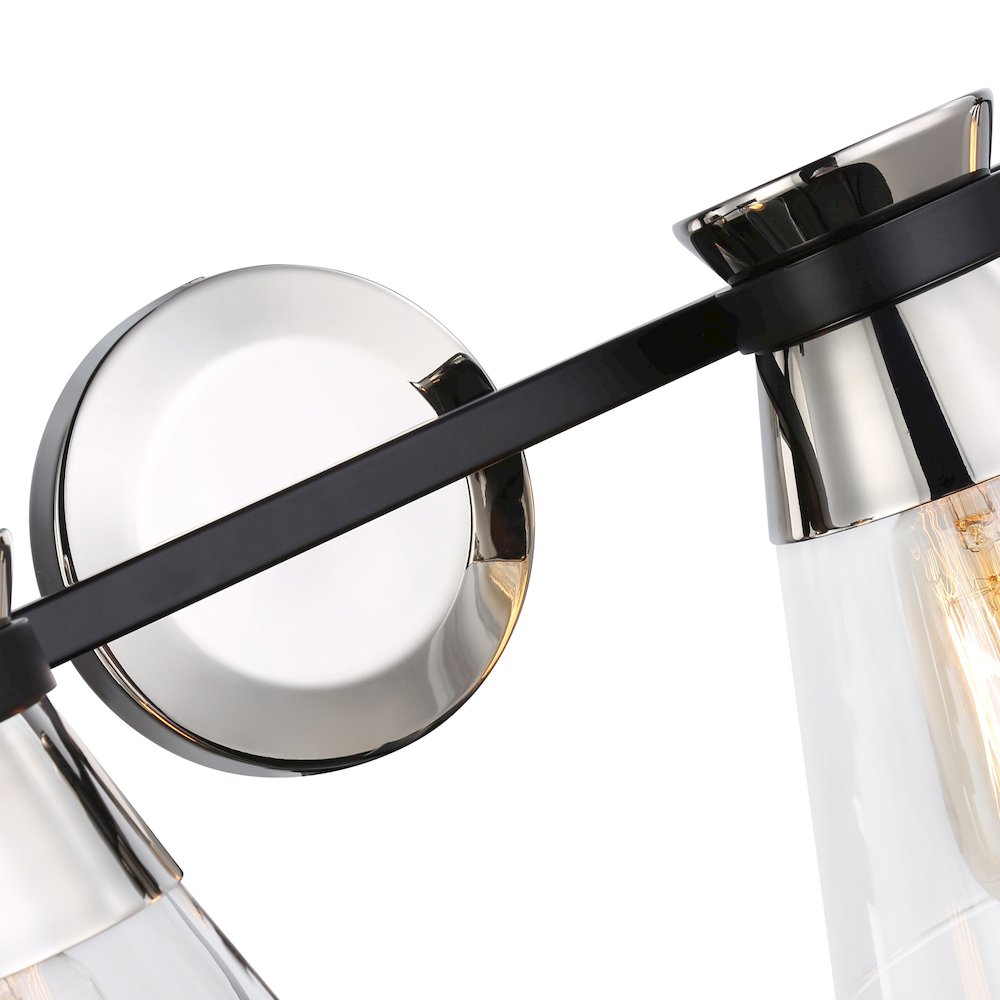 Kanata Collection 4Light Vanity Light, Black & Brushed Nickel. Picture 6