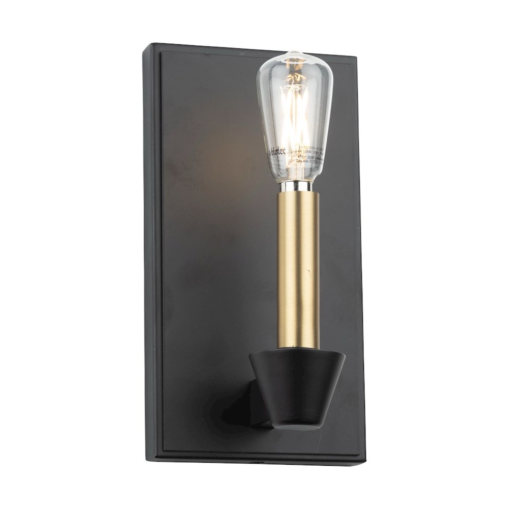 Notting Hill Collection 1Light Sconce Black and Brushed Brass. Picture 3