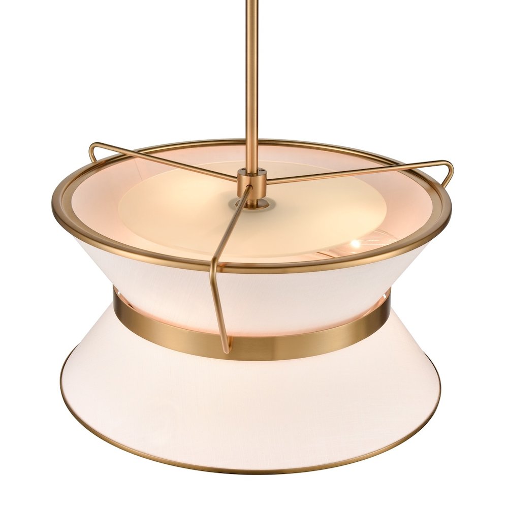 Layla Chandelier 17" Diameter Brushed Brass. Picture 5