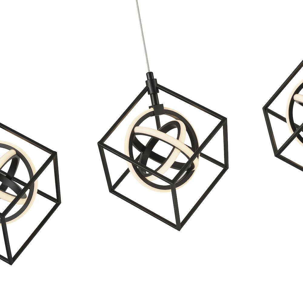 Tulip Collection Integrated LED 4Light Island Light, Matte Black. Picture 4