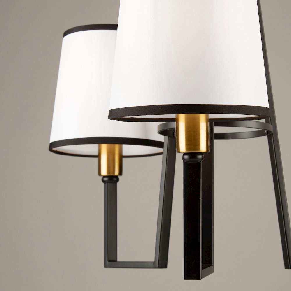 Coco 3 Light Chandelier Black and Gold. Picture 5