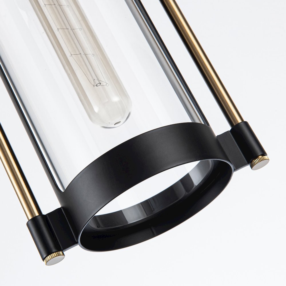 Bonita Collection 1Light Pendant Black and Brushed Brass. Picture 4