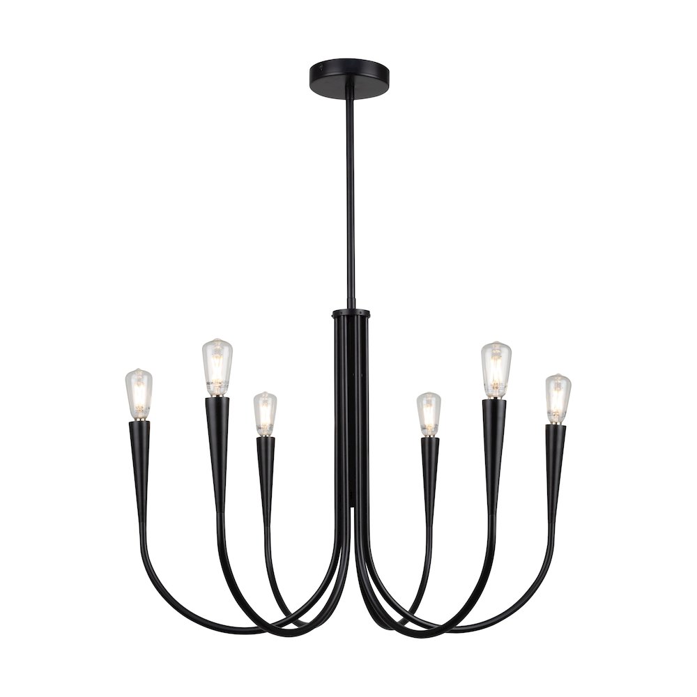 Bronte Collection 6Light Chandelier Black. Picture 2
