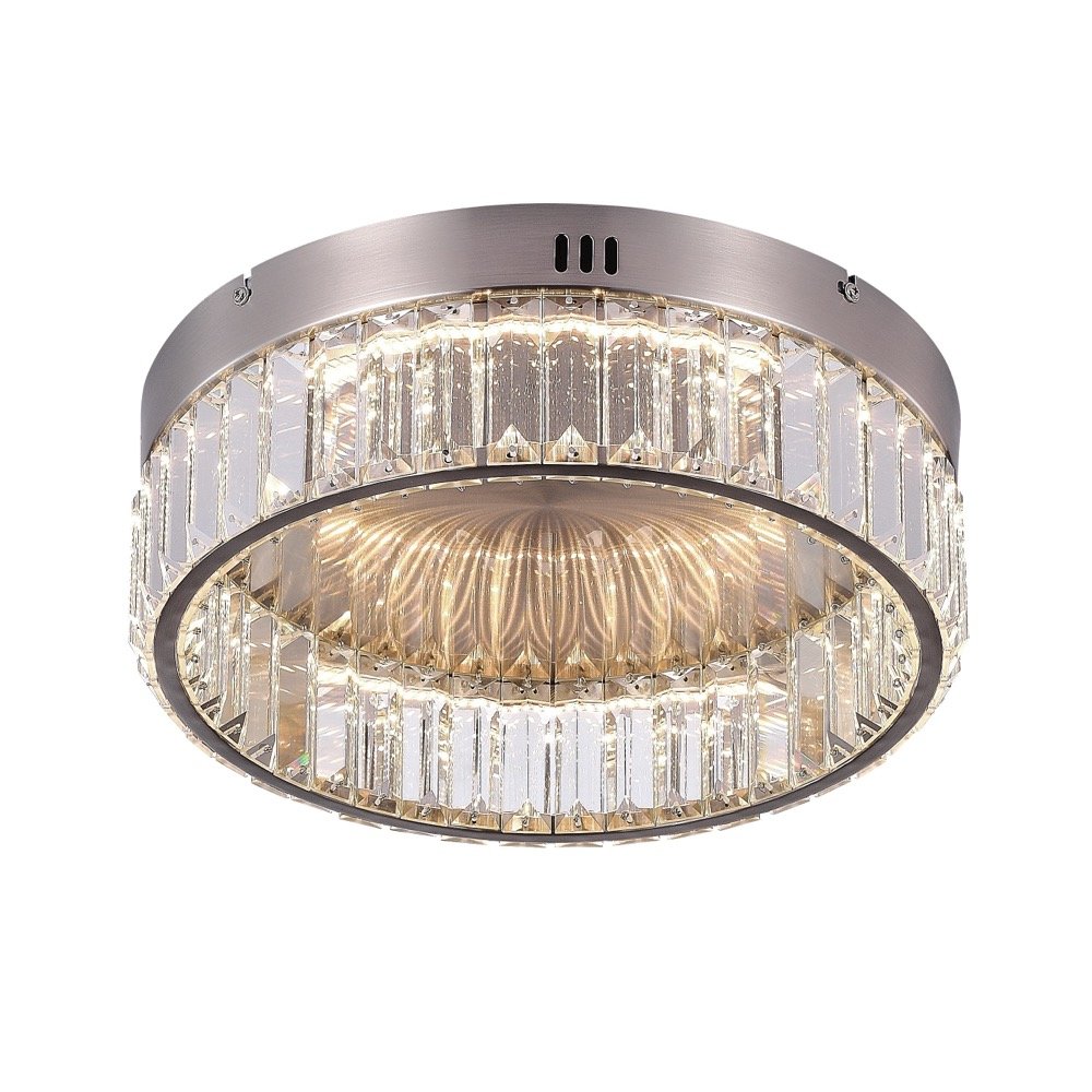 Stella Single Tier LED Flushmount Satin Nickel. Picture 2