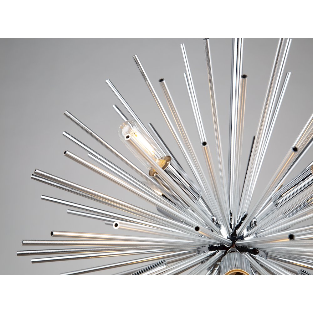 Sunburst  8 Light Chandelier (Chrome). Picture 1