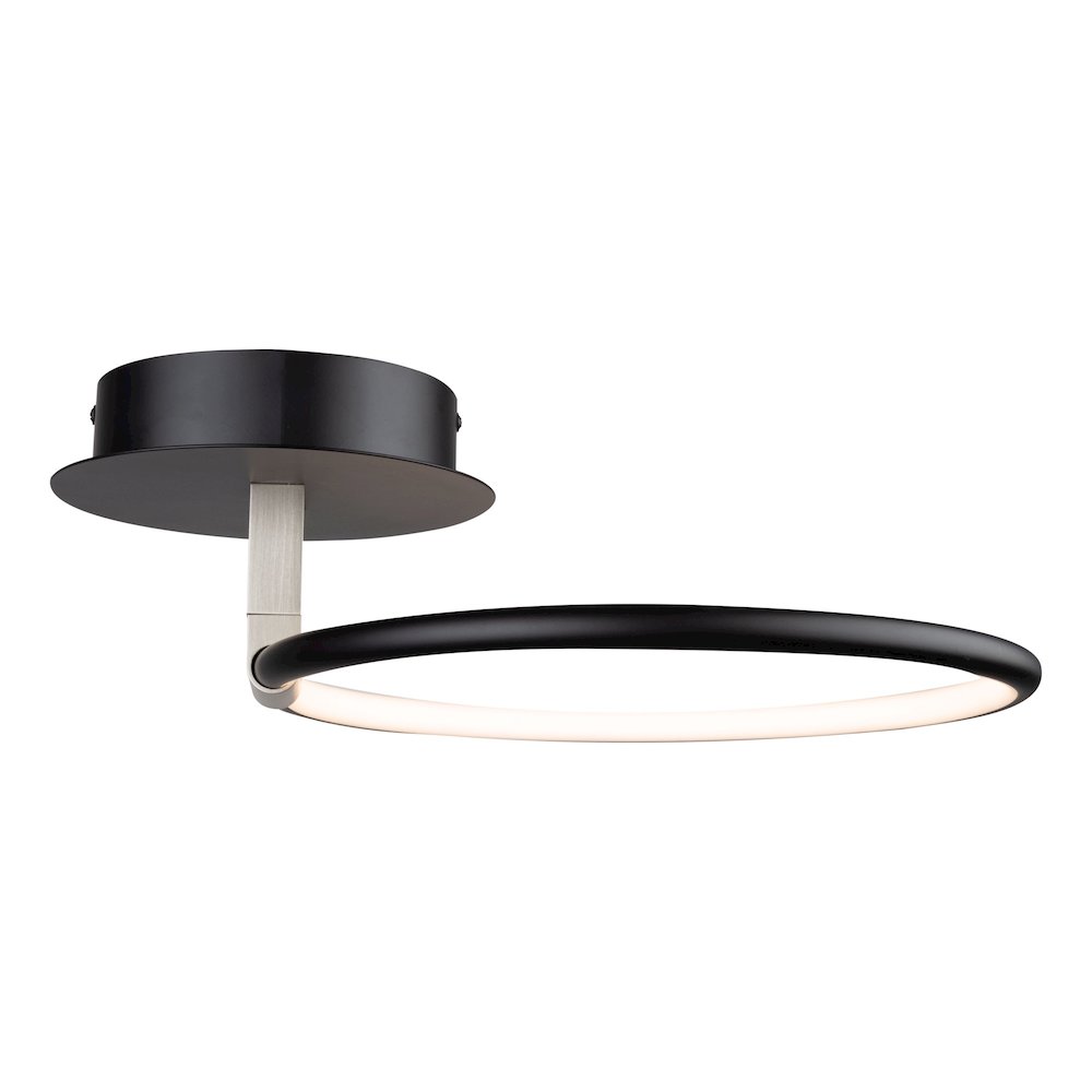 Halo Collection Integrated LED SemiFlush Mount, Black. Picture 6