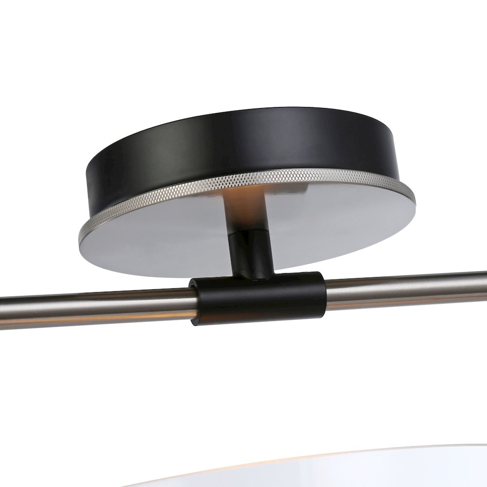 Cheshire Collection 1Light SemiFlush Mount, Black & Nickel. Picture 3